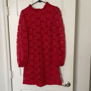 Draper James Red Lace Mini Dress